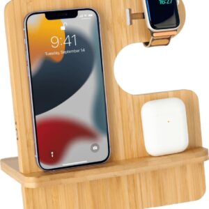 3-in-1 Bamboo 10W Charging Station