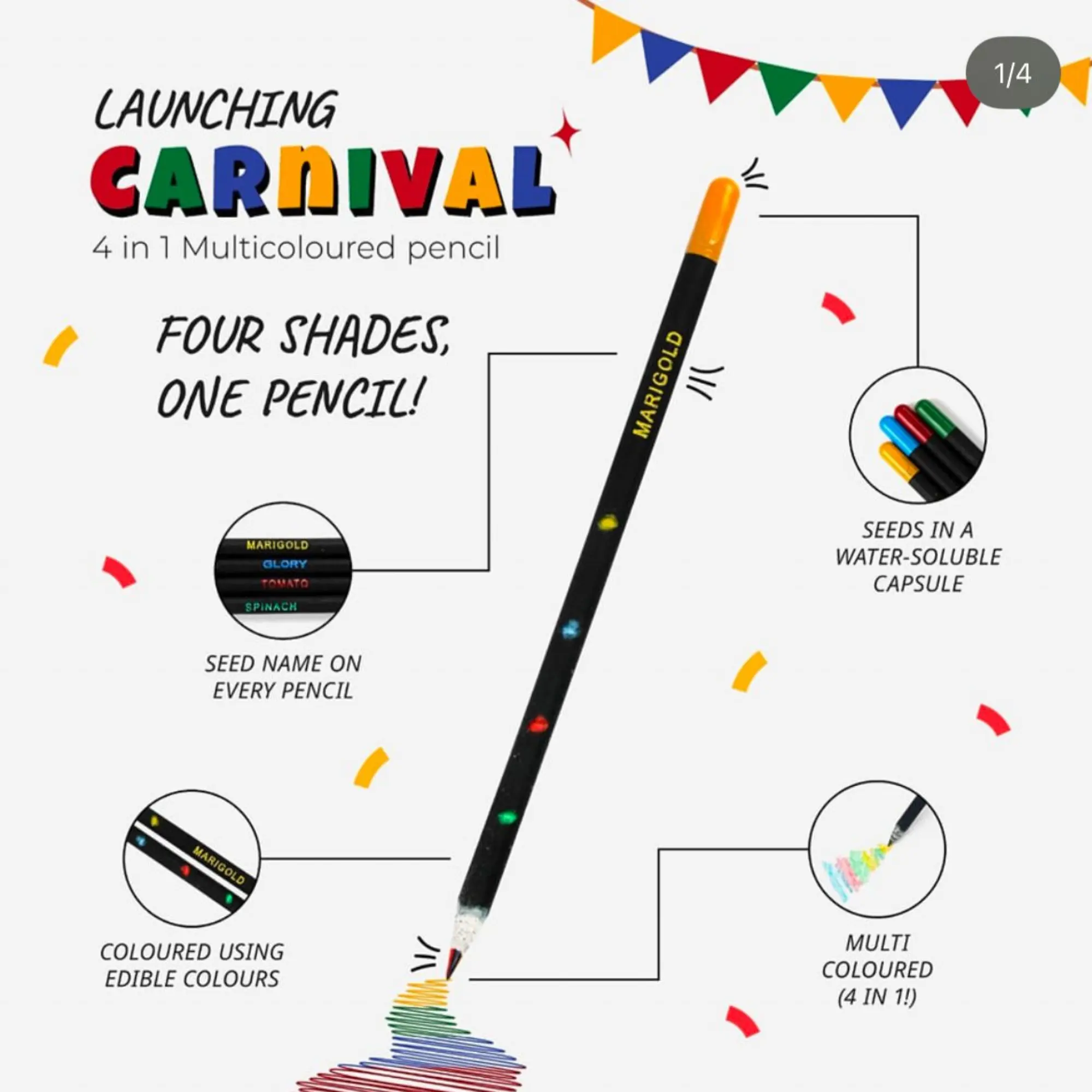 CARNIVAL MULTICOLOR SEED PENCIL