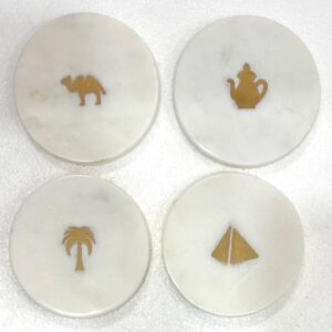 Marble Coasters with Brass Inlay
