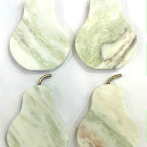 “Pear” Marble Coasters with Brass Stem