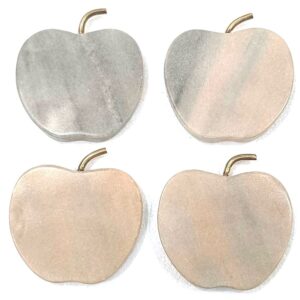 “Apple” Marble Coasters with Brass Stem