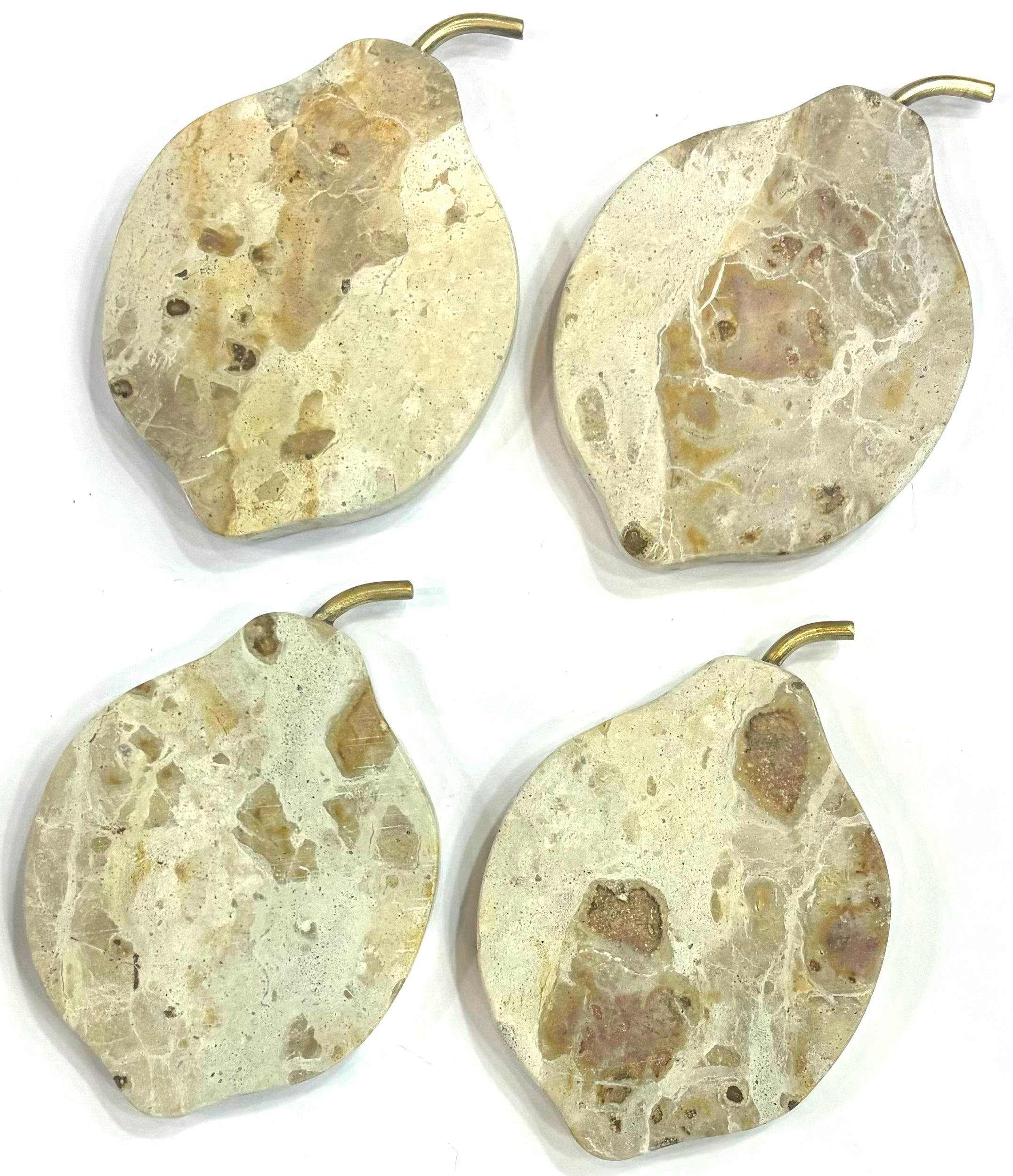 “Lemon” Marble Coasters with Brass Stem