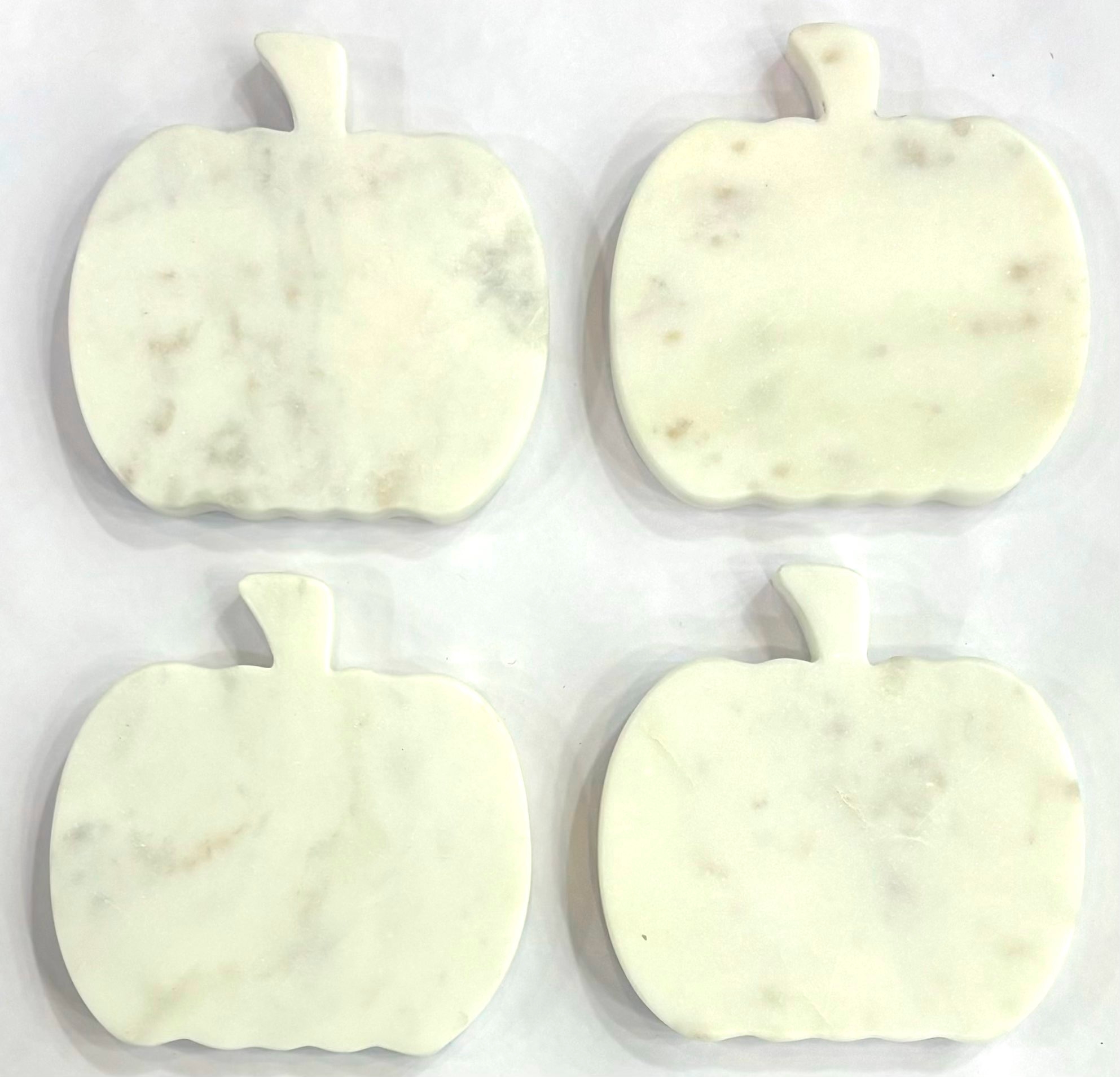 White Marble Pumpkin Coasters