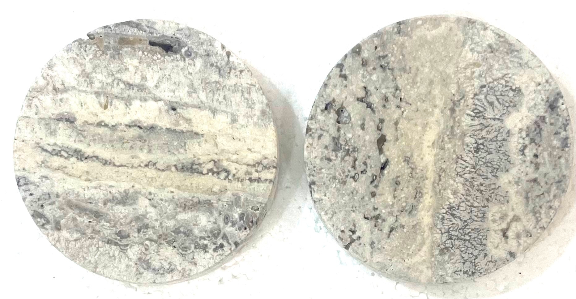 Silver Travertine Round Coasters