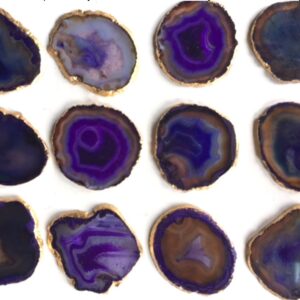 Purple Agate Coasters with Gold leaf Foiling
