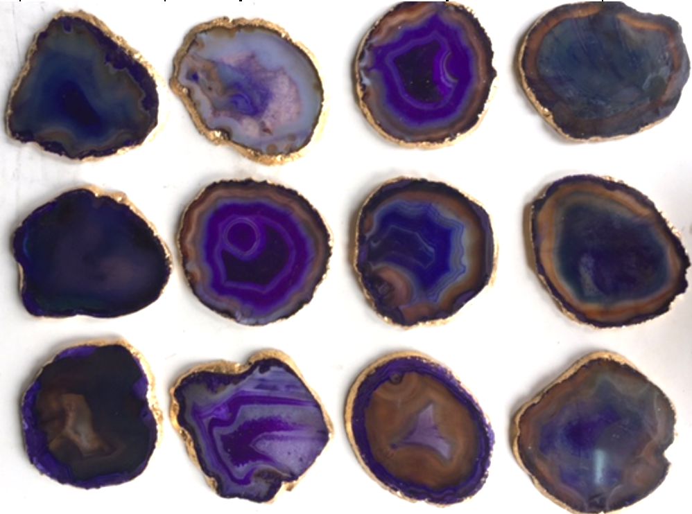 Purple Agate Coasters with Gold leaf Foiling