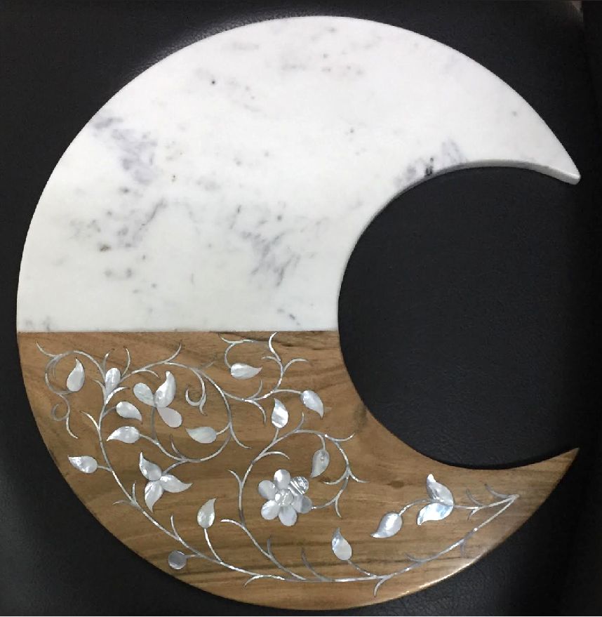 Moon platter with Mother of Pearls Inlay