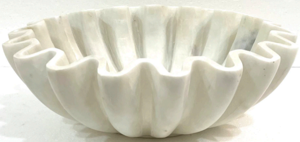 White Marble Dahlia Bowl
