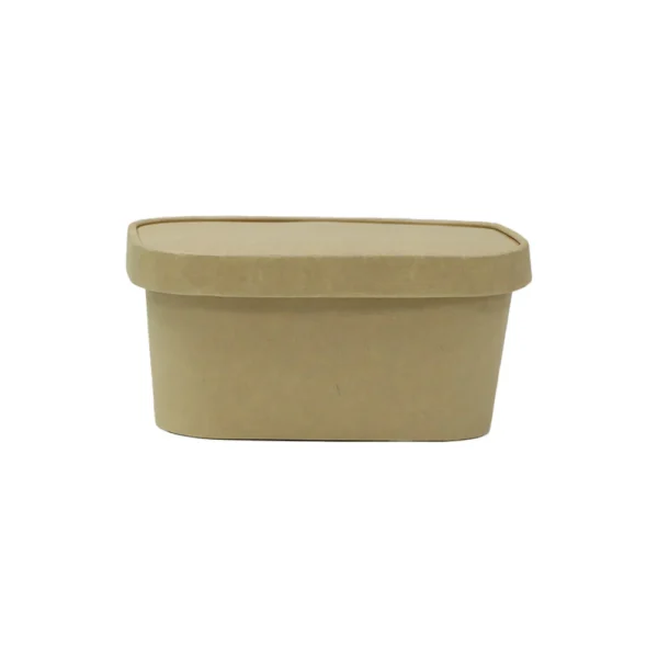 Rectangular Paper Container Kraft Rectangular Paper Containers – 500ml–1000ml | Paper/PP Lids