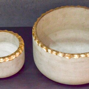 Sandstone Decorative Bowls with Gold Foiled Broken Edges