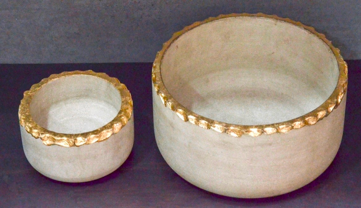 Sandstone Decorative Bowls with Gold Foiled Broken Edges
