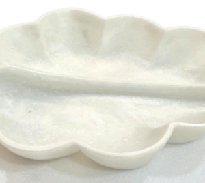 White Marble Leaf Bowl