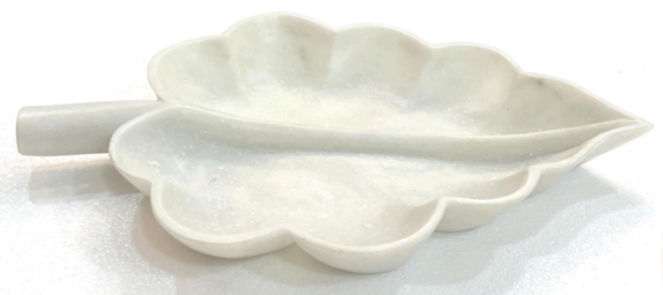White Marble Leaf Bowl