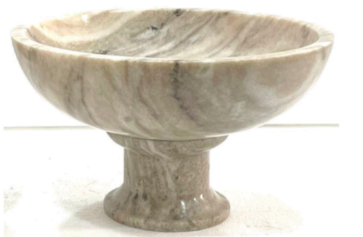 Beige Marble Bowl with Stand