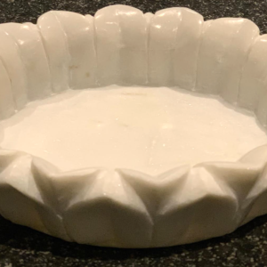 White Marble Petal Round Bowl