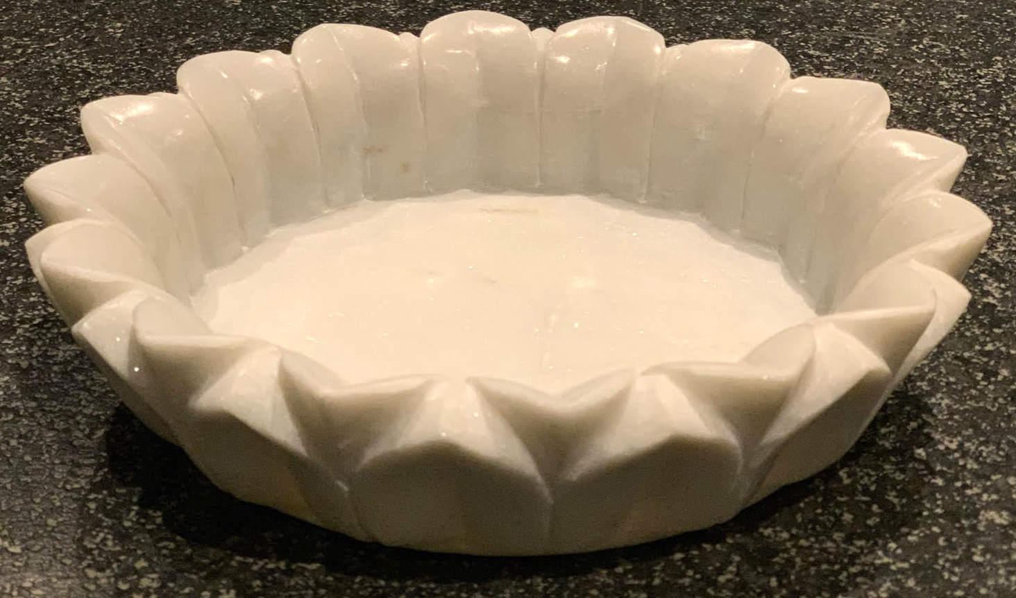 White Marble Petal Round Bowl
