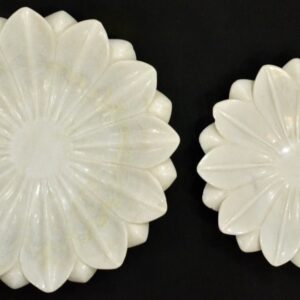 White Marble Flower “Decorative” Platters