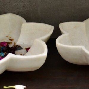 White Marble Petal “Decorative” Bowls