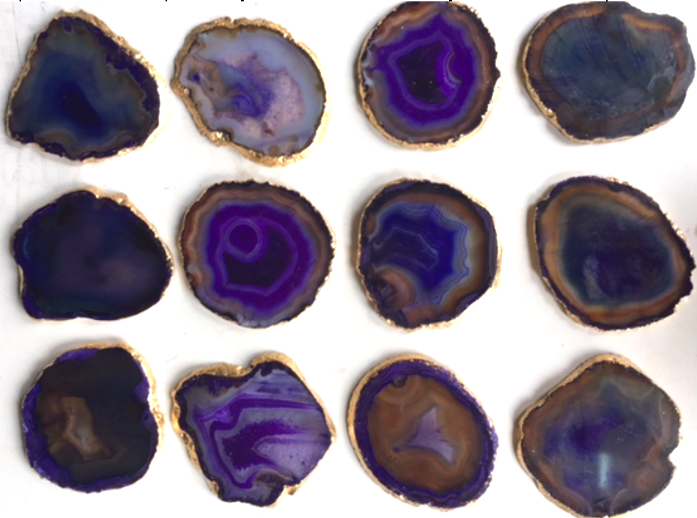 Purple Agate Coasters with Gold leaf Foiling