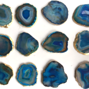 Blue Agate Coasters with Gold leaf Foiling