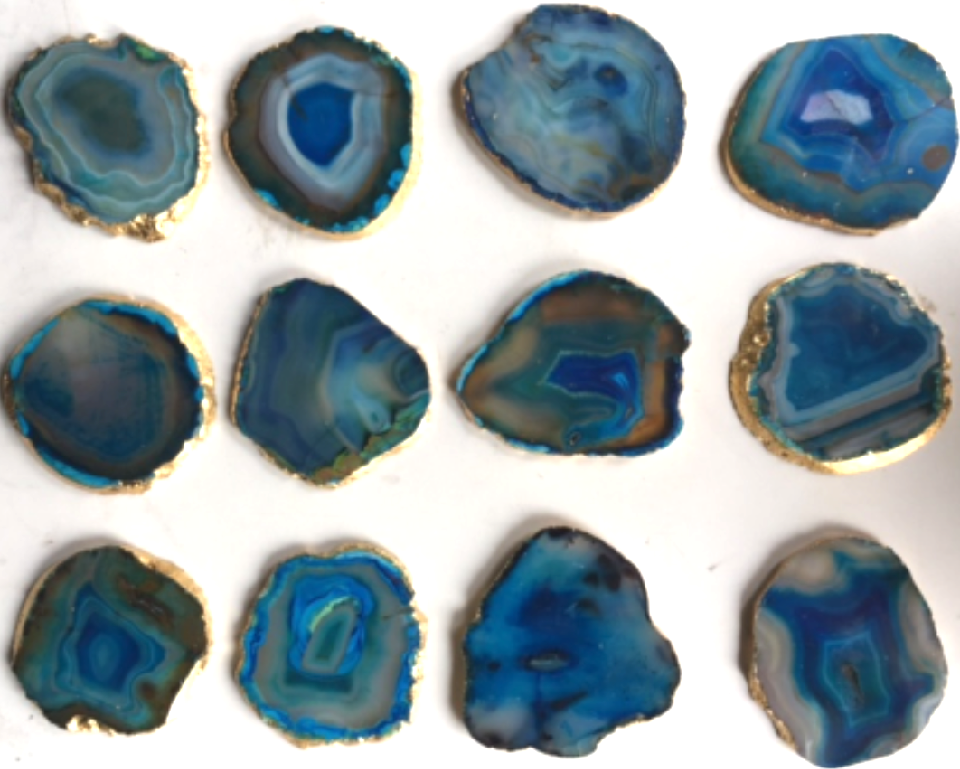 Blue Agate Coasters with Gold leaf Foiling
