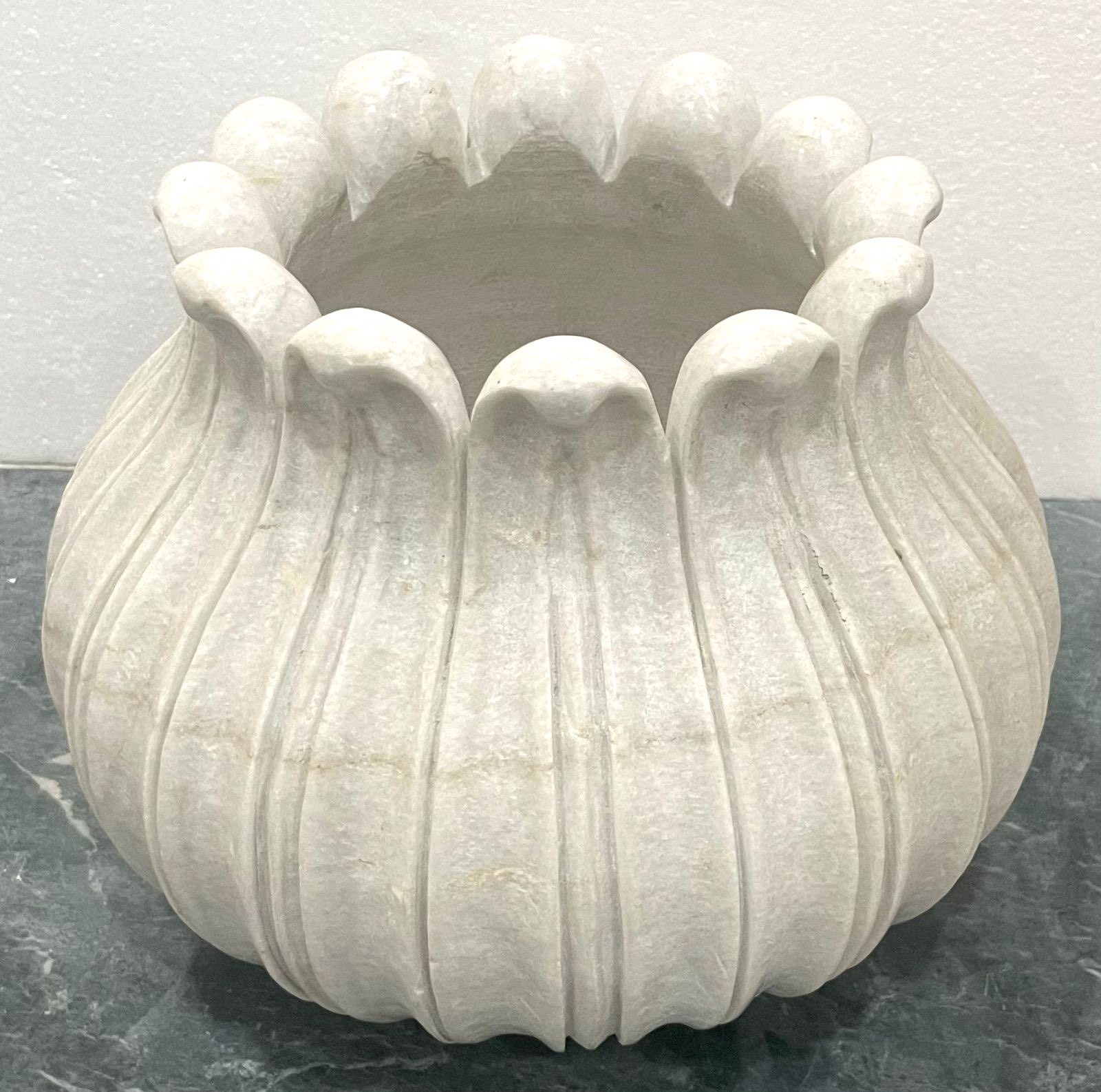 White Marble Bloom Bowl
