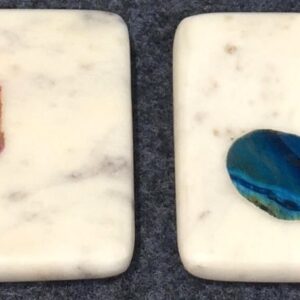 Creamish Marble Coasters with Agate inlay