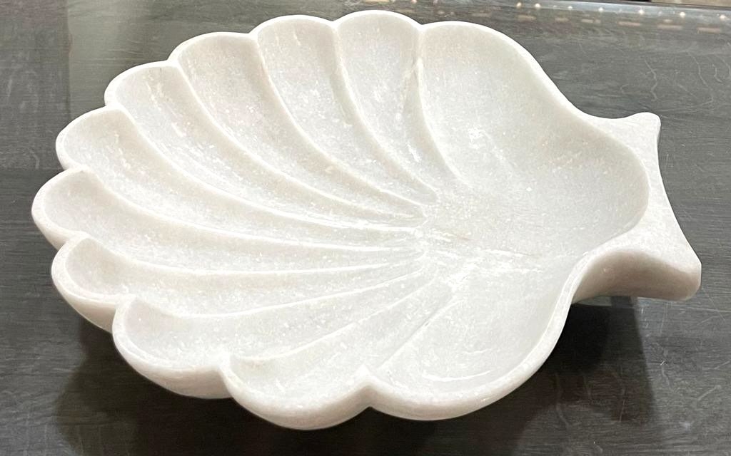 White Marble Shell Bowl
