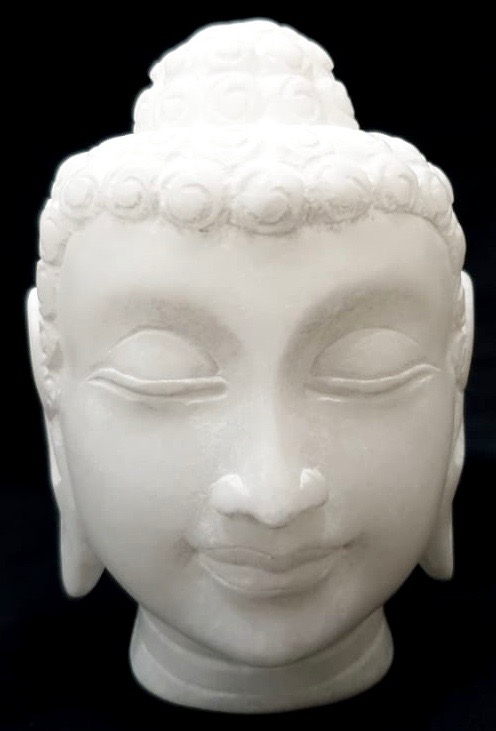 White Marble Buddha Head
