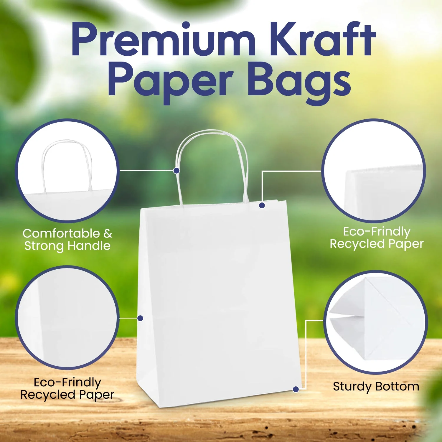 White Paper Bag Twisted Handle