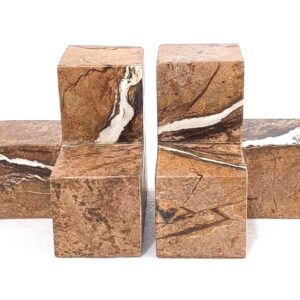Forest Brown Marble Bookends
