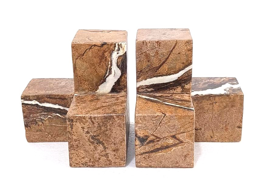 Forest Brown Marble Bookends