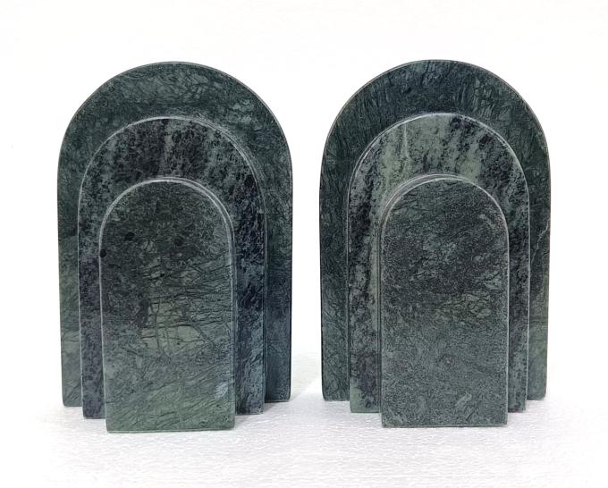 Green Marble Bookends
