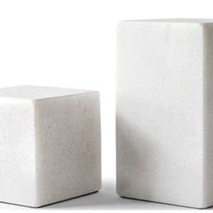 White Marble Bookends