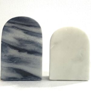 Gray / White Marble Bookends