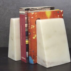 Creamish White Marble Bookends