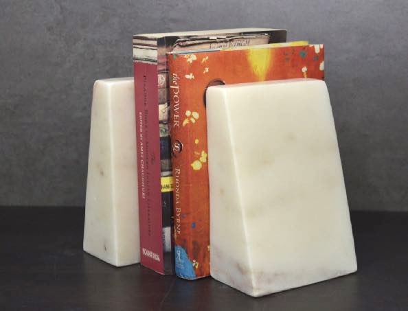 Creamish White Marble Bookends