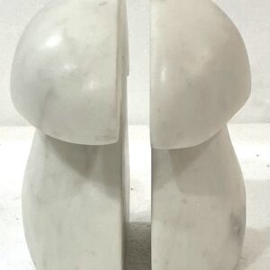 Creamish White Marble Mushroom Bookends