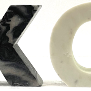 Gray / White Marble XO Bookends