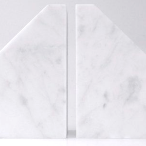 Creamish White Marble Bookends