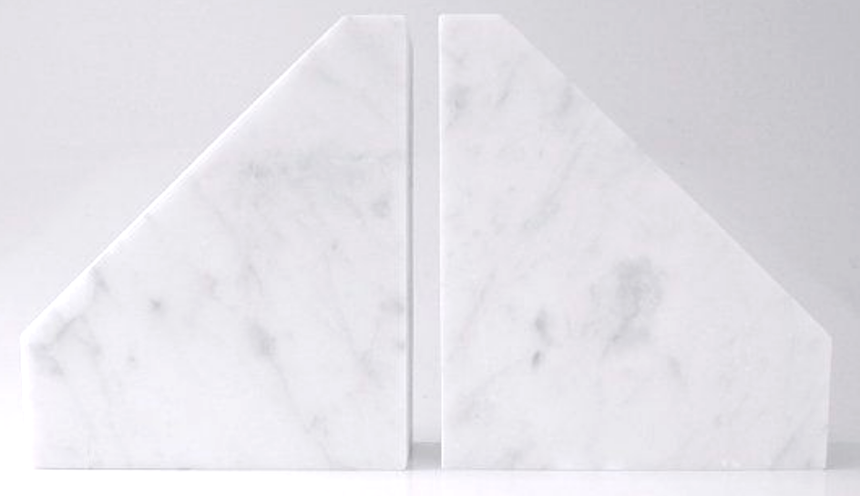 Creamish White Marble Bookends