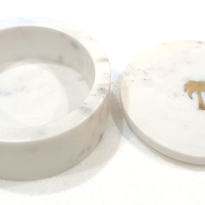 White Marble Round Box