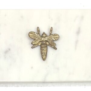 White Marble Rectangular Box With Butterfly Metal Pasted On Lid