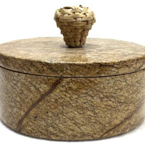 Brown Forest Marble Round Box