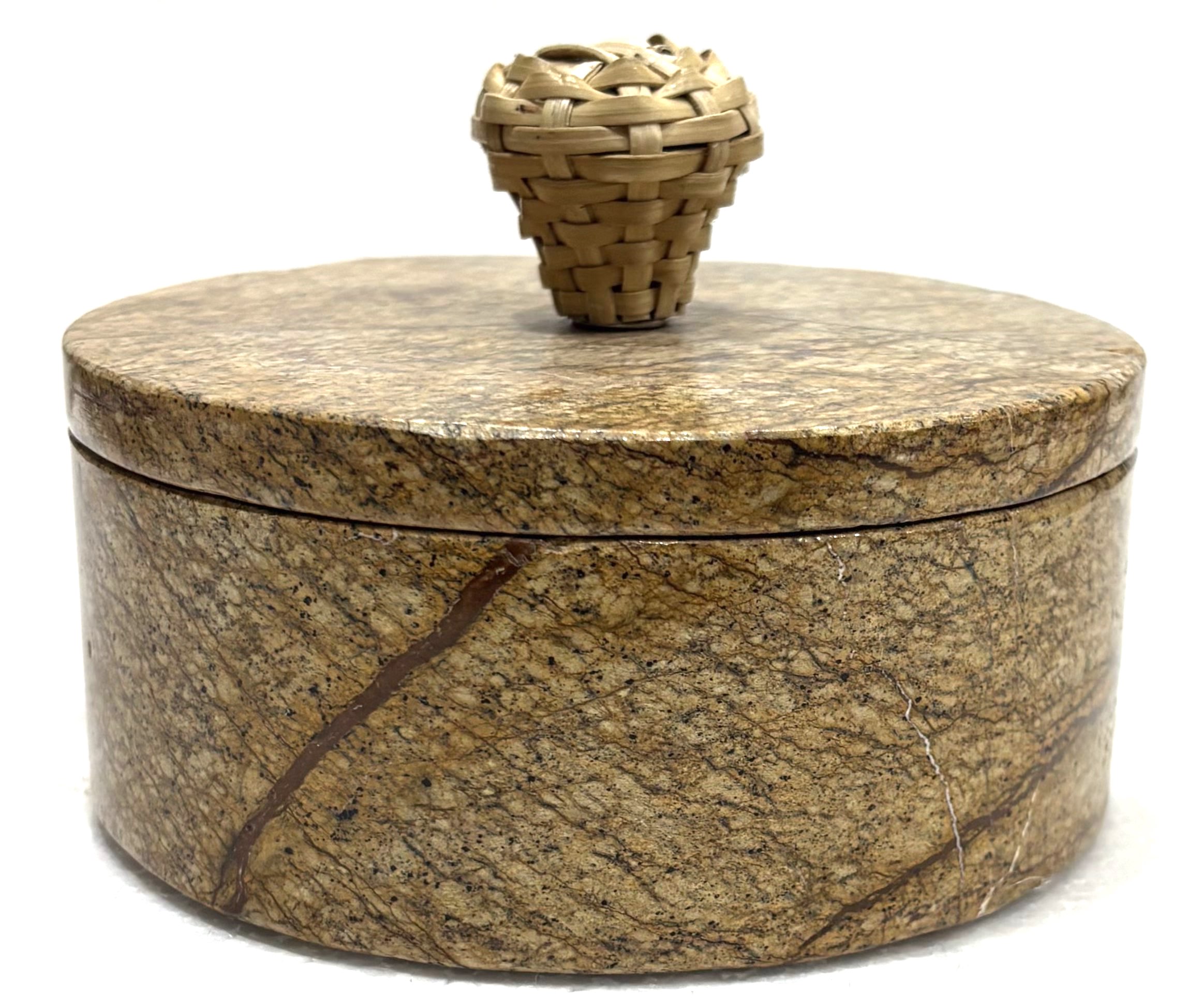 Brown Forest Marble Round Box