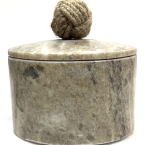 Beige Marble Round Box