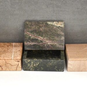 Gray Marble / Forest Brown Marble / Forest Green Marble / Rainbow Sandstone / Green Marble Jointed Boxes with FLAT Lids