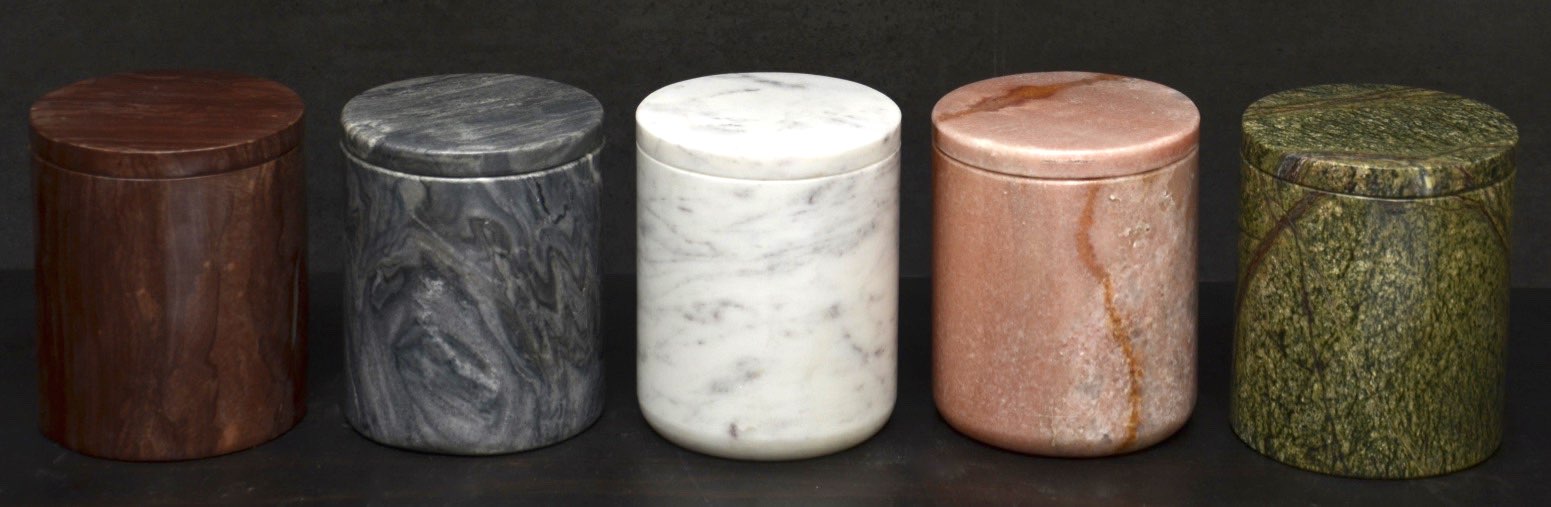 Marble Canisters with Marble Lids