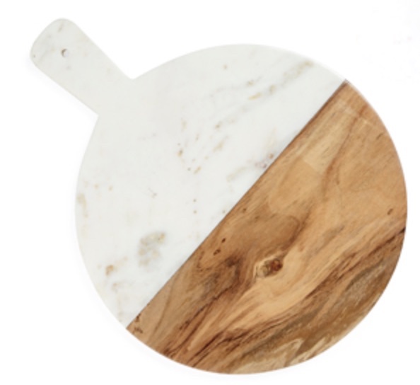 Marble and Acacia wood jointed Paddle Board with felt feet underneath