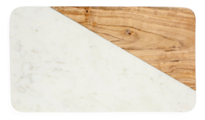 Marble and Acacia wood jointed Paddle Board with felt feet underneath